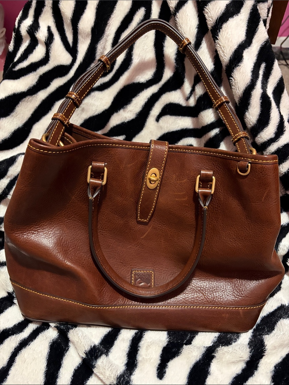 Dooney & Bourke Florentine collection Classic Brown Leather Tote Bag - Women